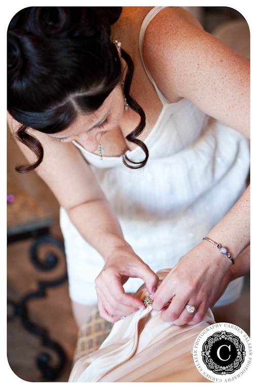 beautiful bride getting ready