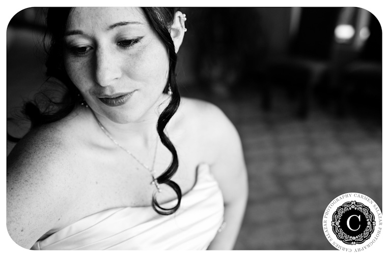 black and white bride portraits