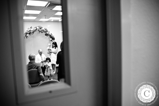 happy newlyweds with family