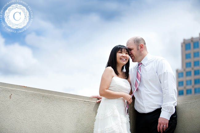 happy wedding couple eloping