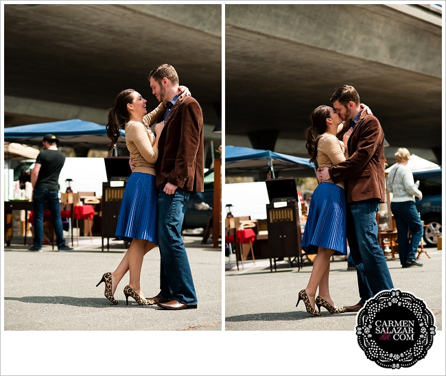 Cute flea market engagement session Cute flea market engagement session