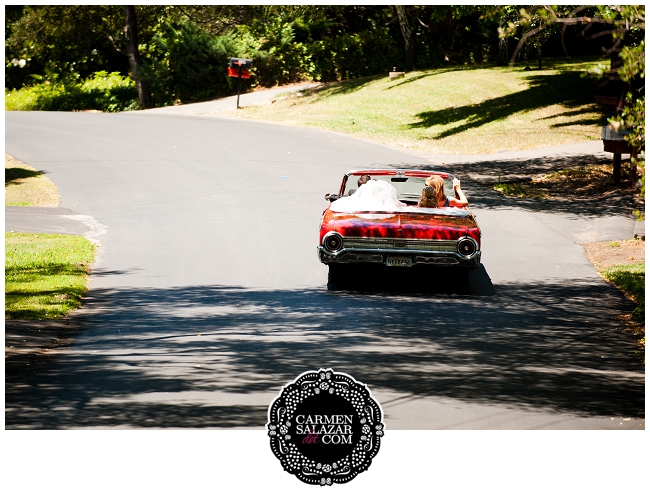 Classic bridal getaway car
