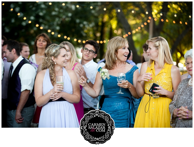 Candid happy wedding guests