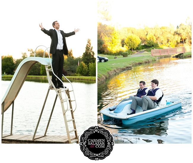 Lakeside groomsmen photos