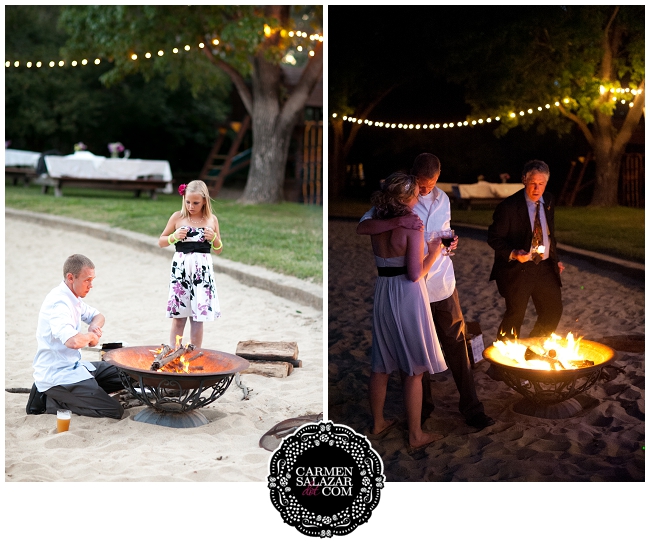Wedding bonfire photographs
