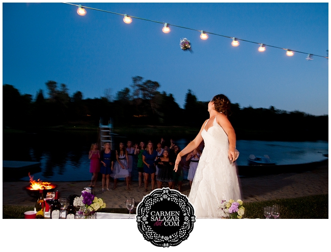 Outdoor bouquet toss picture