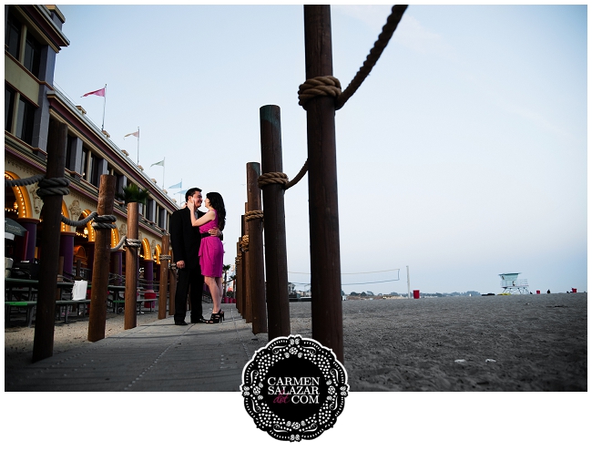 Santa Cruz Beach boardwalk engagement photos