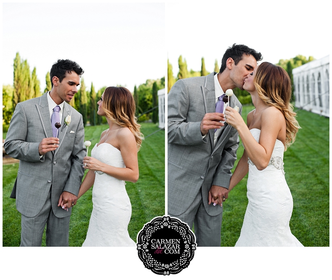 Yummy cake pop wedding portrait