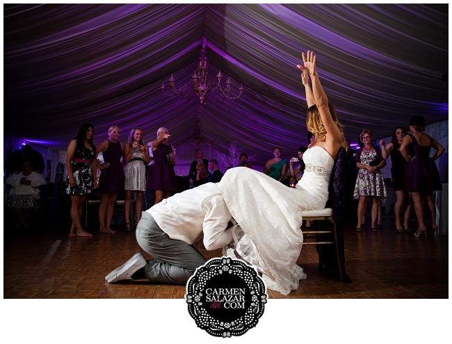 Playful garter toss picture