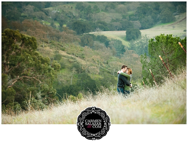 hillside engagement photo