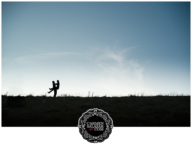 silhouette engagement photo