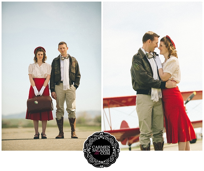 Aviator engagement session in Sacramento