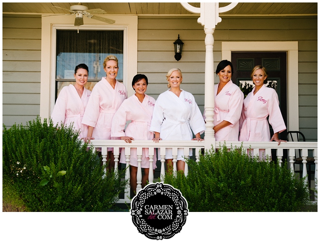 Bridal Party Picturein cute robes