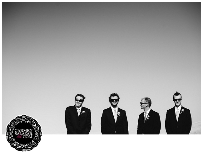 Black and White Wedding Party Photo