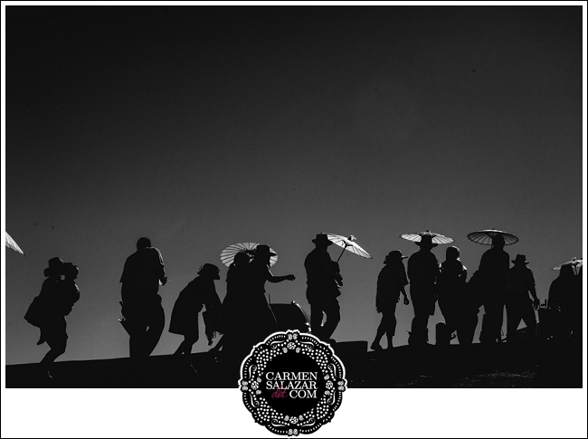 Black and White Wedding Party Photo