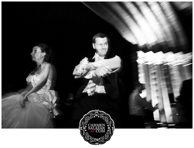 silly newlywed dancing