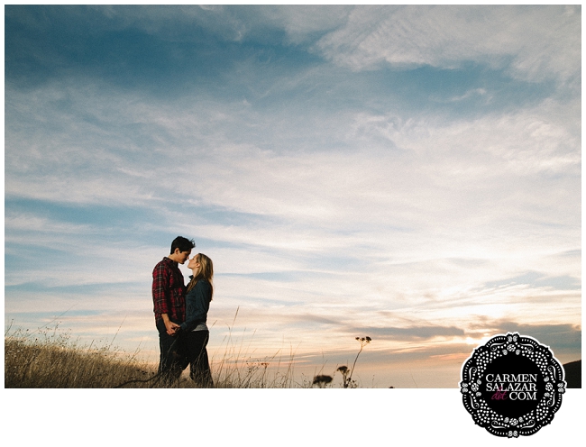 sunset engagement session