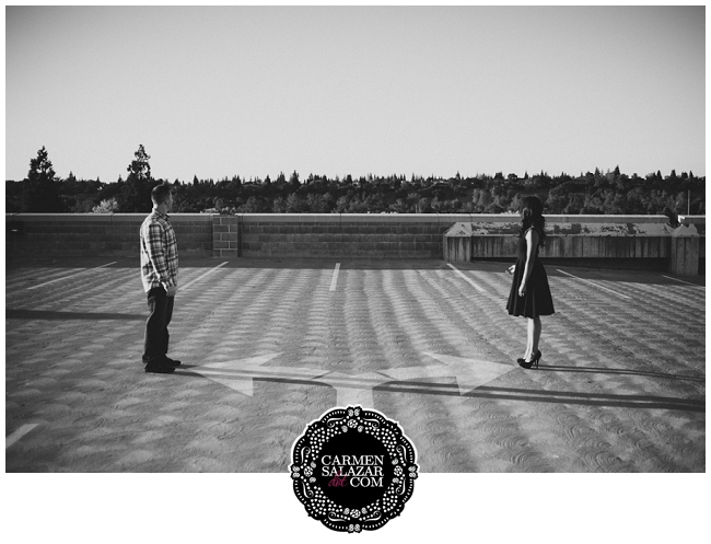 quirky engagement photo in Sacramento