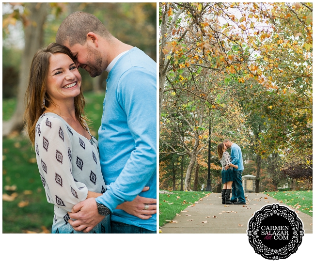 Outdoor fun engagement photos