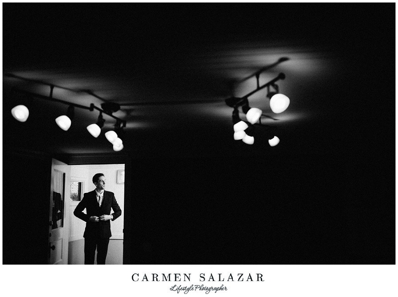 dramatic groom getting ready photo