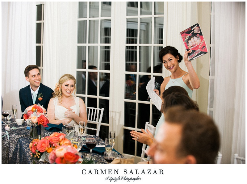 the maid of honor toasts the bride and groom