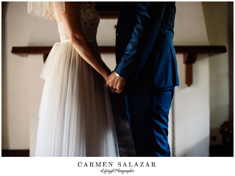 Outdoor-Art-Club-Wedding-photos- romantic bride and groom holding hands photo