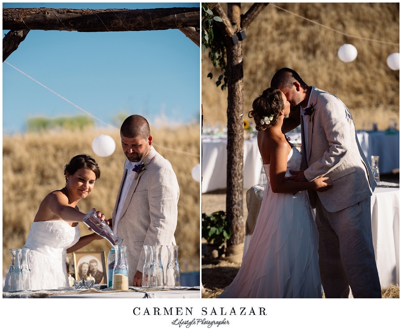 Sand ceremony at a Sacramento Outdoor Wedding