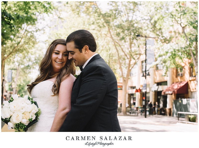 happy bride photo with trees in Sacramento happy bride photo with trees in Sacramento