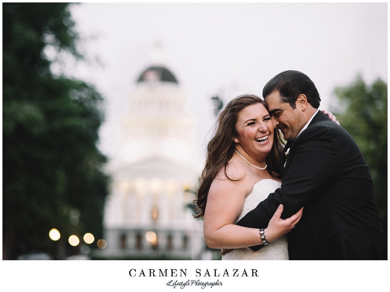 laughing bride photo at the Capitol laughing bride photo at the Capitol