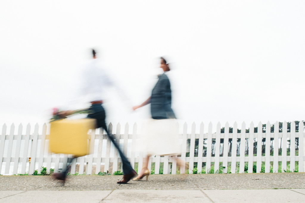 San Francisco elopement photo with vintage travel details
