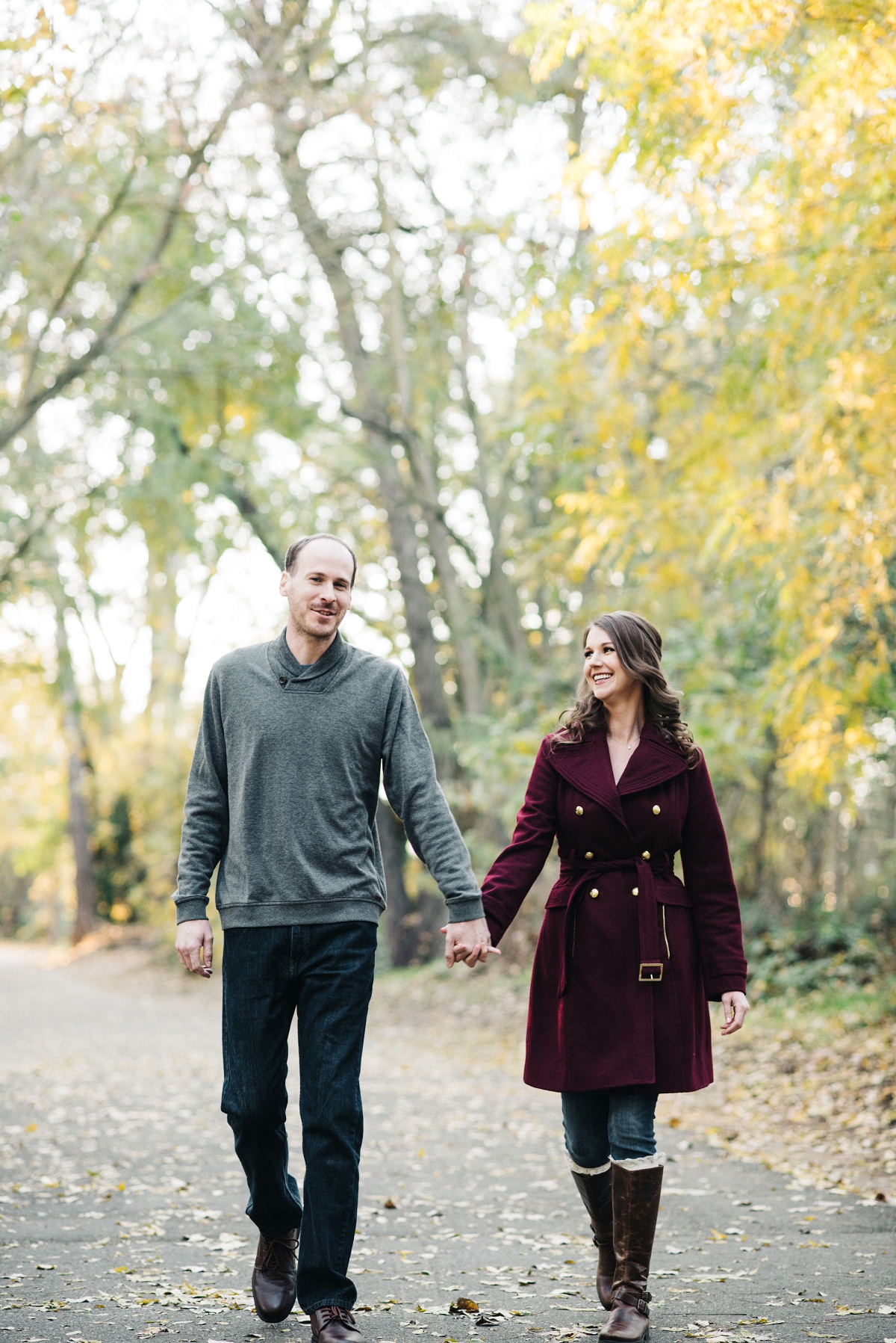 Sacramento fall American River engagement session
