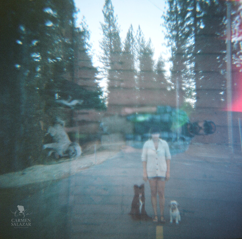 Double exposure with Diana camera in La Porte Double exposure with Diana camera in La Porte