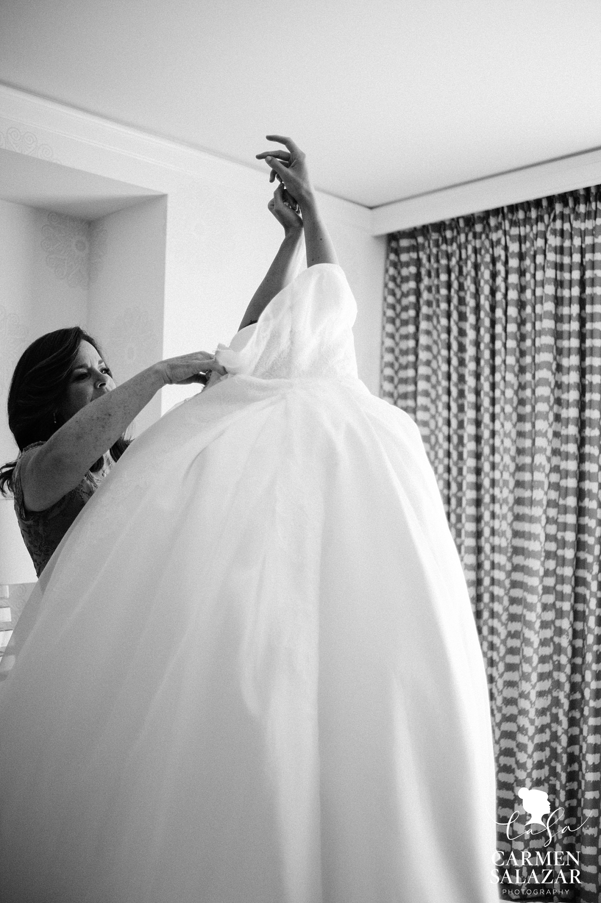 Bride getting dressed at Fairmont - Carmen Salazar Bride getting dressed at Fairmont- Carmen Salazar