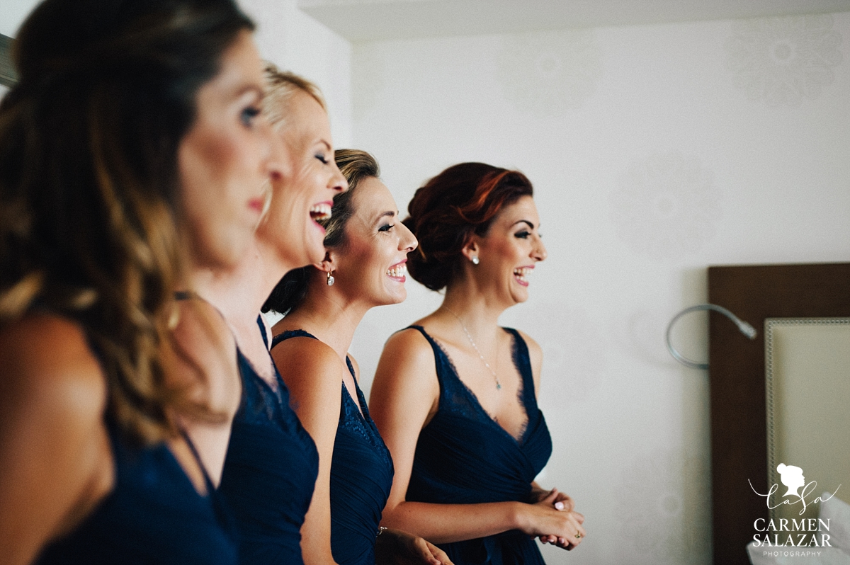 Giggling bridesmaids at Fairmont Hotel - Carmen Salazar Giggling bridesmaids at Fairmont Hotel - Carmen Salazar