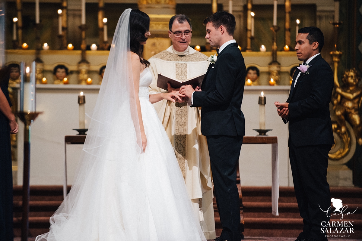 Exchanging of rings at Santa Clara Mission - Carmen Salazar Exchanging of rings at Santa Clara Mission - Carmen Salazar