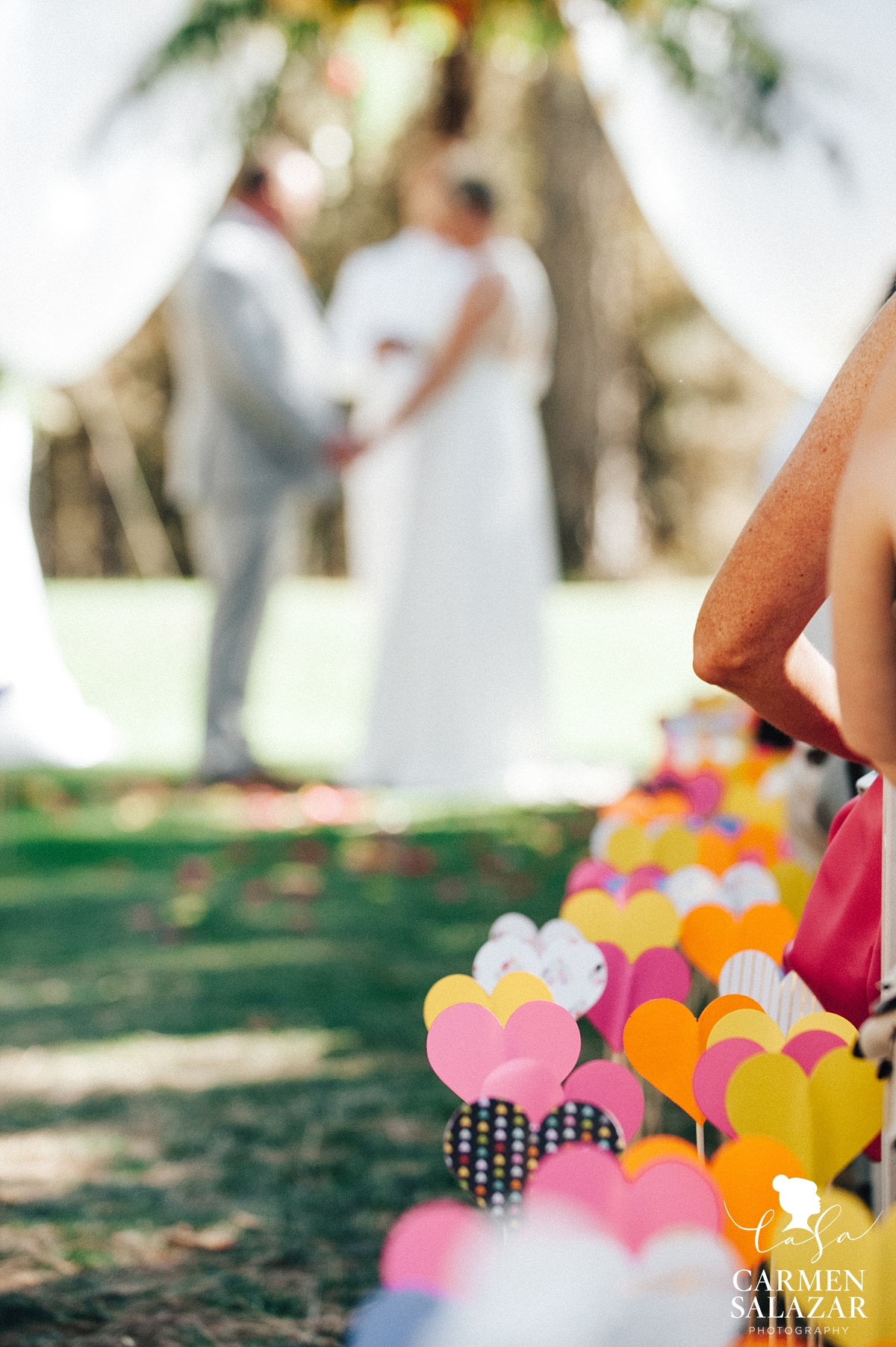 Cute DIY aisle hearts at wedding ceremony - Carmen Salazar Cute DIY aisle hearts at wedding ceremony - Carmen Salazar