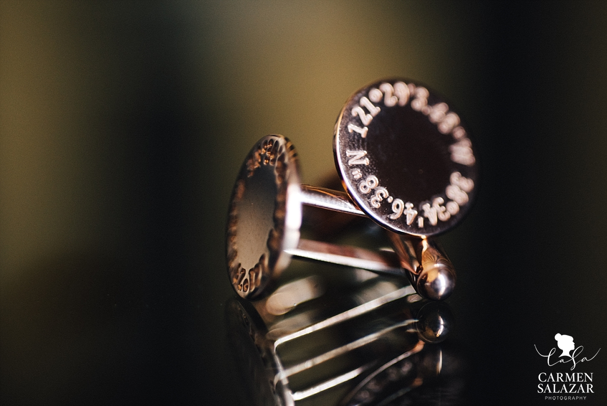 Custom brass groom's cuff links - Carmen Salazar Custom brass groom's cuff links - Carmen Salazar