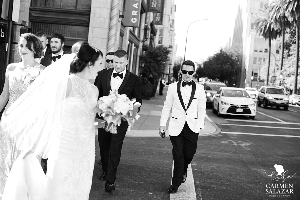 Cool bridal party portraits in Downtown Sacramento - Carmen Salazar Cool bridal party portraits in Downtown Sacramento - Carmen Salazar