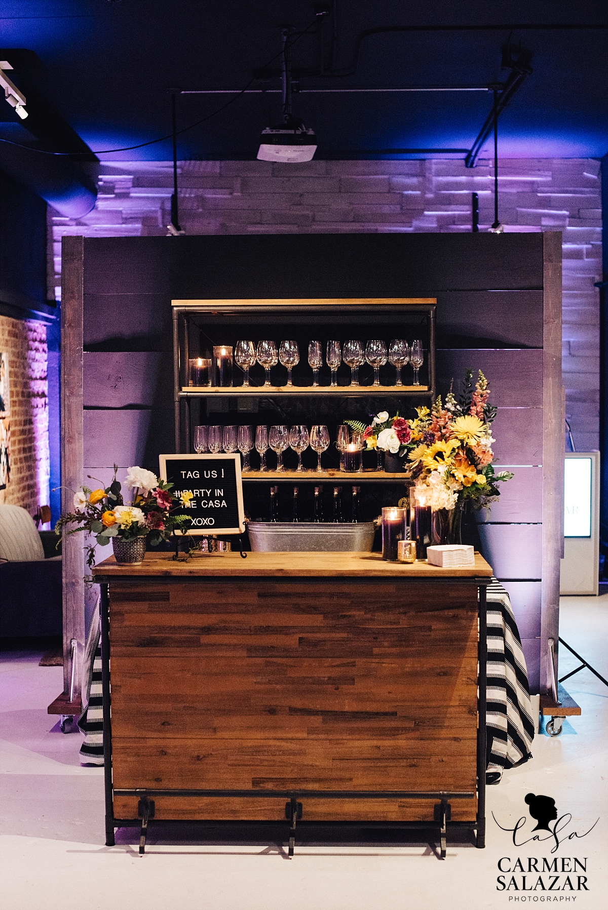 Party bar at photo studio grand opening - Carmen Salazar Photography