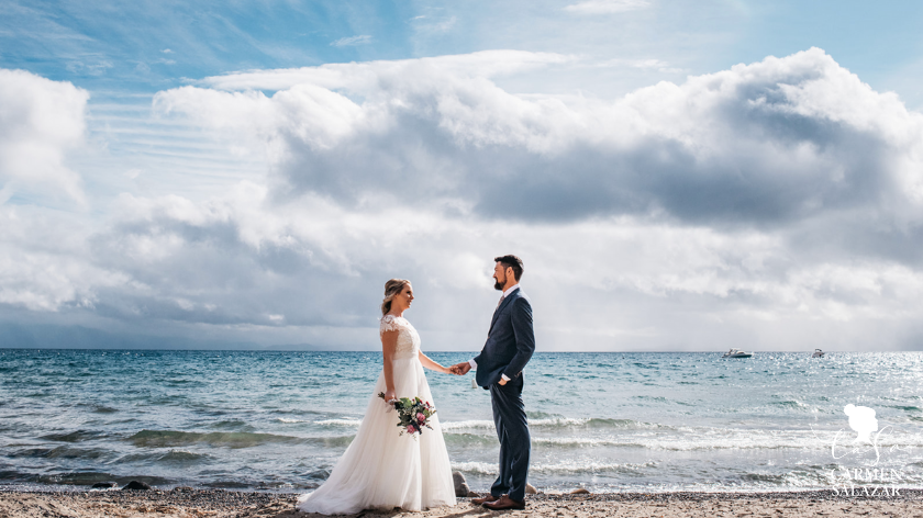 romantic wedding by the water